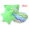 3-delar kuddar - Chevron green-blå