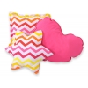 3-delar kuddar - Chevron pink-gelb