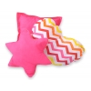 3-delar kuddar - Chevron pink-gelb