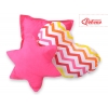 3-delar kuddar - Chevron pink-gelb