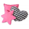 3-delar kuddar - Chevron Svart/rosa