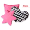 3-delar kuddar - Chevron Svart/rosa