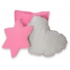 3-delar kuddar - Grey checkered- rosa