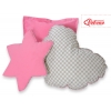 3-delar kuddar - Grey checkered- rosa