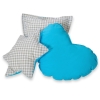 3-delar kuddar - grey checkered-turquoise