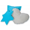 3-delar kuddar - grey checkered-turquoise