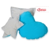 3-delar kuddar - grey checkered-turquoise