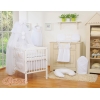 Baby Bäddset till Babysäng 5 delar med stor myggnät Little Prince/Princess vit