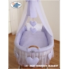 Babykorg med himmel Amelie lila