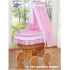 Babykorg med himmel Bellamy rosa