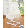 Babykorg med himmel Björn med rosett cream