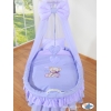 Babykorg med himmel Björn med rosett lila