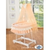 Babykorg med himmel Björn med rosett peach