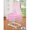 Babykorg med himmel Björn med rosett rosa