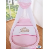 Babykorg med himmel Nallebjörn Barnaba rosa