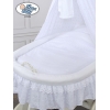Babykorg med himmel på hjul Charlotte no 70202med vit broderat Bäddset