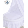 Babykorg med himmel på hjul Charlotte no 70202med vit broderat Bäddset