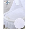 Babykorg med himmel på hjul Charlotte no 70202med vit broderat Bäddset
