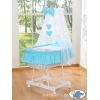 Babykorg med himmel Ugglor Bigi Zibi & Adele turquoise