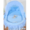 Babykorg med hjul Björn med rosett blå