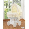 Babykorg med hjul Björn med rosett cream