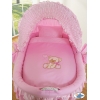 Babykorg med hjul Björn med rosett rosa