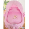 Babykorg med hjul Björn med rosett rosa