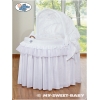 Babykorg med hjul Little Prince/Princess vit