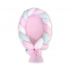 Babynest Fläta & Spjälskydd Fläta 2 i 1 - vit-pink-mynta