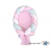 Babynest Fläta & Spjälskydd Fläta 2 i 1 - vit-pink-mynta