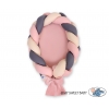 Babynest & Spjälskydd Fläta 2 i 1 - beige-pastel pink-Antracit