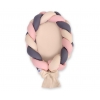 Babynest & Spjälskydd Fläta 2 i 1 - beige-pastel pink-Antracit