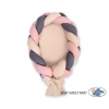 Babynest & Spjälskydd Fläta 2 i 1 - beige-pastel pink-Antracit