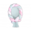 Babynest & Spjälskydd Fläta 2 i 1 - vit-pink-mynta