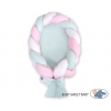 Babynest & Spjälskydd Fläta 2 i 1 - vit-pink-mynta