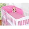 Babysäng Bäddset / Sängkläder 2-delar hjärtan dark rosa rutig