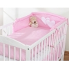 Babysäng Bäddset / Sängkläder 3-delar hjärtan rosa
