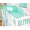 Bäddset / Sängkläder 2-delar hjärtan mynta prickar