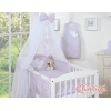 Bäddset / Sängkläder 5-delar med stor myggnät hjärtan rosa blommor