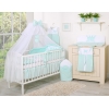 Bäddset / Sängkläder 11 delar med stor myggnät Little Prince/Princess mynta