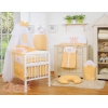 Bäddset till Babysäng 5 delar med stor myggnät Little Prince/Princess peach