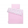 Bäddset / Sängkläder 2pcs 100x135 Mini - Stjärnor rosa -grå/ rosa