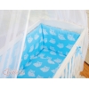Bäddset / Sängkläder 6 stycken for bedside cot FABIO- Basic blå ugglor