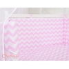 Bäddset / Sängkläder 6 stycken for bedside cot FABIO- Basic chevron rosa