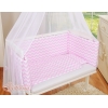 Bäddset / Sängkläder 6 stycken for bedside cot FABIO- Basic chevron rosa