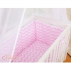 Bäddset / Sängkläder 6 stycken for bedside cot FABIO- Basic chevron rosa