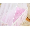 Bäddset / Sängkläder 6 stycken for bedside cot FABIO- Basic chevron rosa