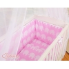 Bäddset / Sängkläder 6 stycken for bedside cot FABIO- Basic rosa Elefanter