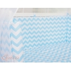 Bäddset / Sängkläder 6 stycken for bedside cot FABIO- Basic zigzag blå