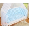 Bäddset / Sängkläder 6 stycken for bedside cot FABIO- Basic zigzag blå